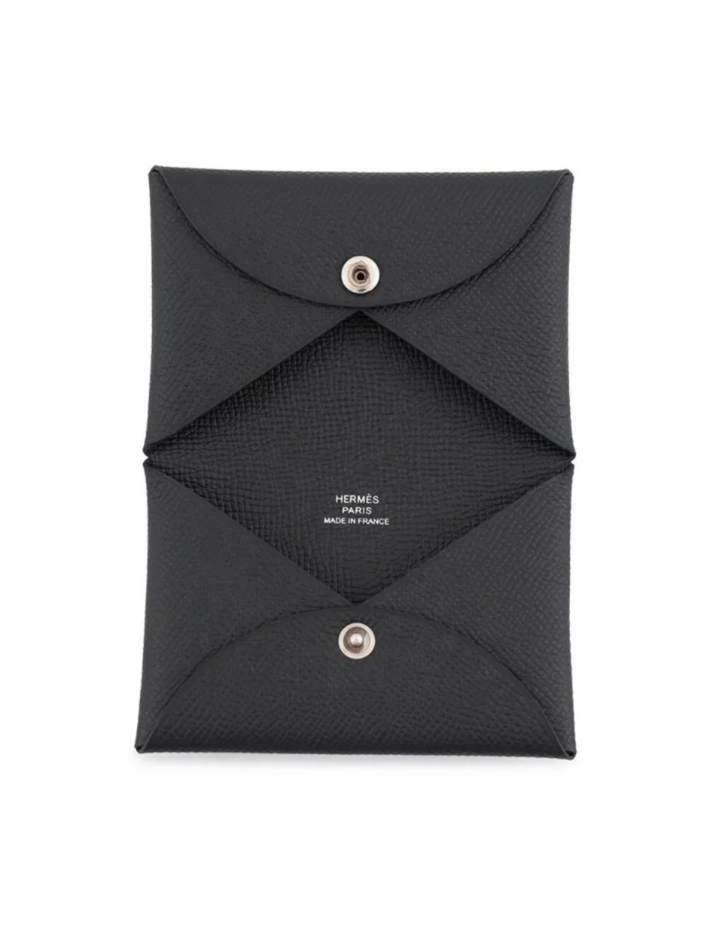 Hermes Card Case Calvi Black Epsom Business